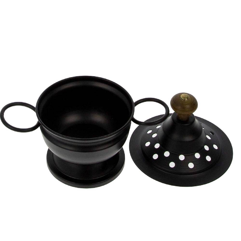 Kunst Und Magie Räuchergefäß Räucherschale Aus Metall In Schwarz Stöfchen Weihrauch-Aromatherapie-Brenner