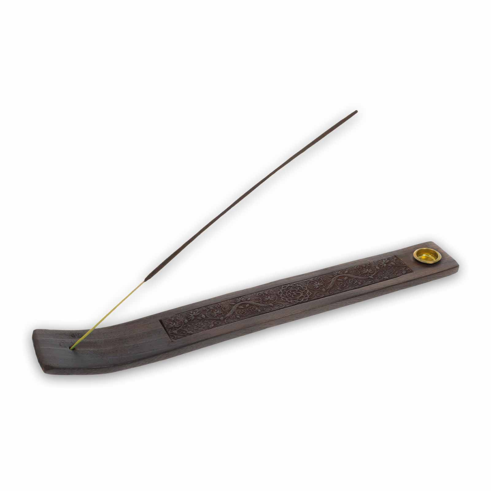 Kunst Und Magie Räucherkegel Und Räucherstäbchenhalter Räucherschiffchen Aus Holz Mit Typisch Indischer Verzierung