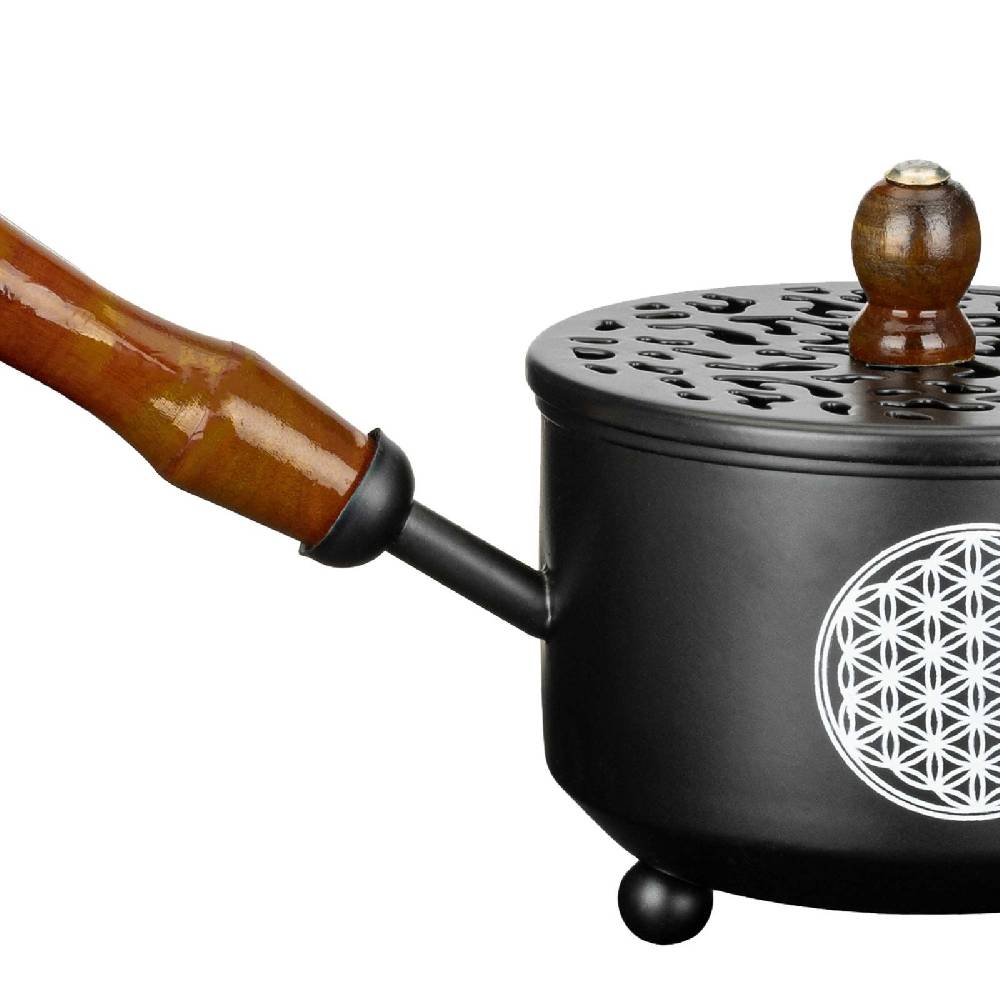 Kunst Und Magie Räucherpfanne Aus Metall In Schwarz Räuchergefäß Weihrauch-Aromatherapie-Brenner