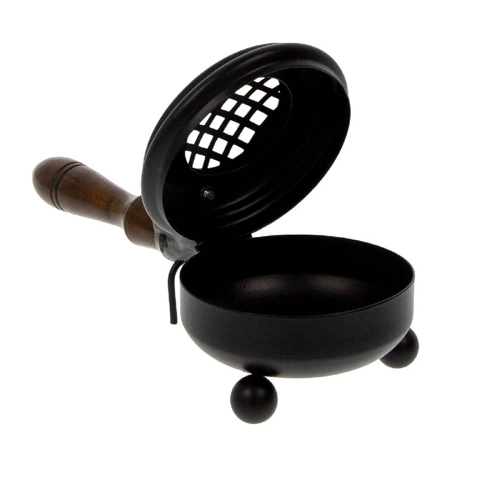 Kunst Und Magie Räucherpfanne Aus Metall In Schwarz Räuchergefäß Weihrauch-Aromatherapie-Brenner