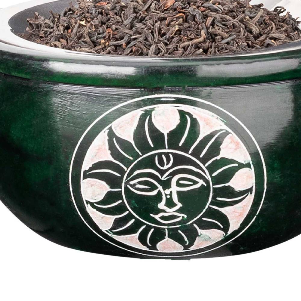 Kunst Und Magie Räucherschale Räuchergefäß Räucherstövchen Mit Sieb Sonne Speckstein 10cm Räucherlampe Weihrauchbrenner