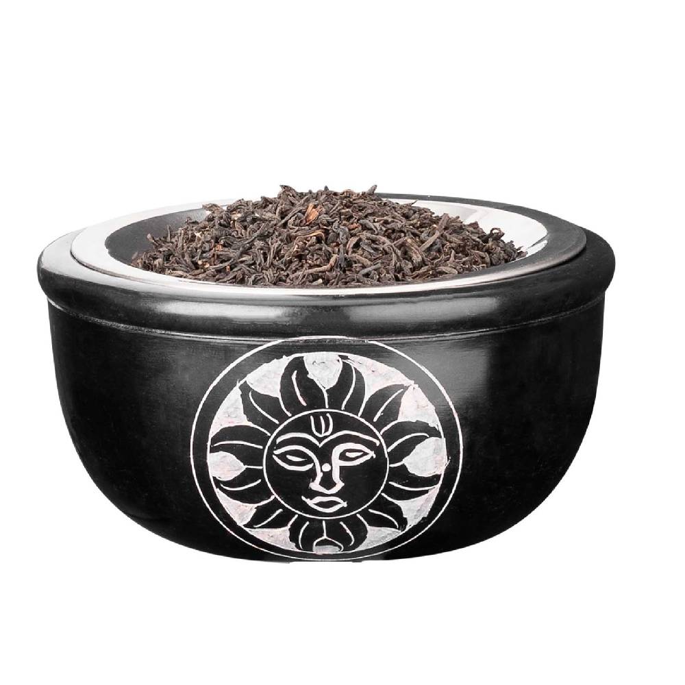 Kunst Und Magie Räucherschale Räuchergefäß Räucherstövchen mit Sieb Sonne Speckstein 10cm Räucherlampe Weihrauchbrenner