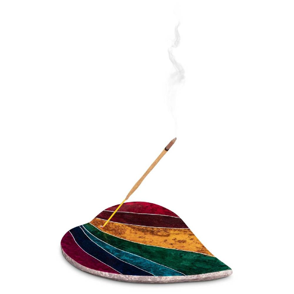Kunst Und Magie Räucherstäbchenhalter Buntes Blatt Halter Für Räucherstäbchen Und Kegel Aus Speckstein 10cm