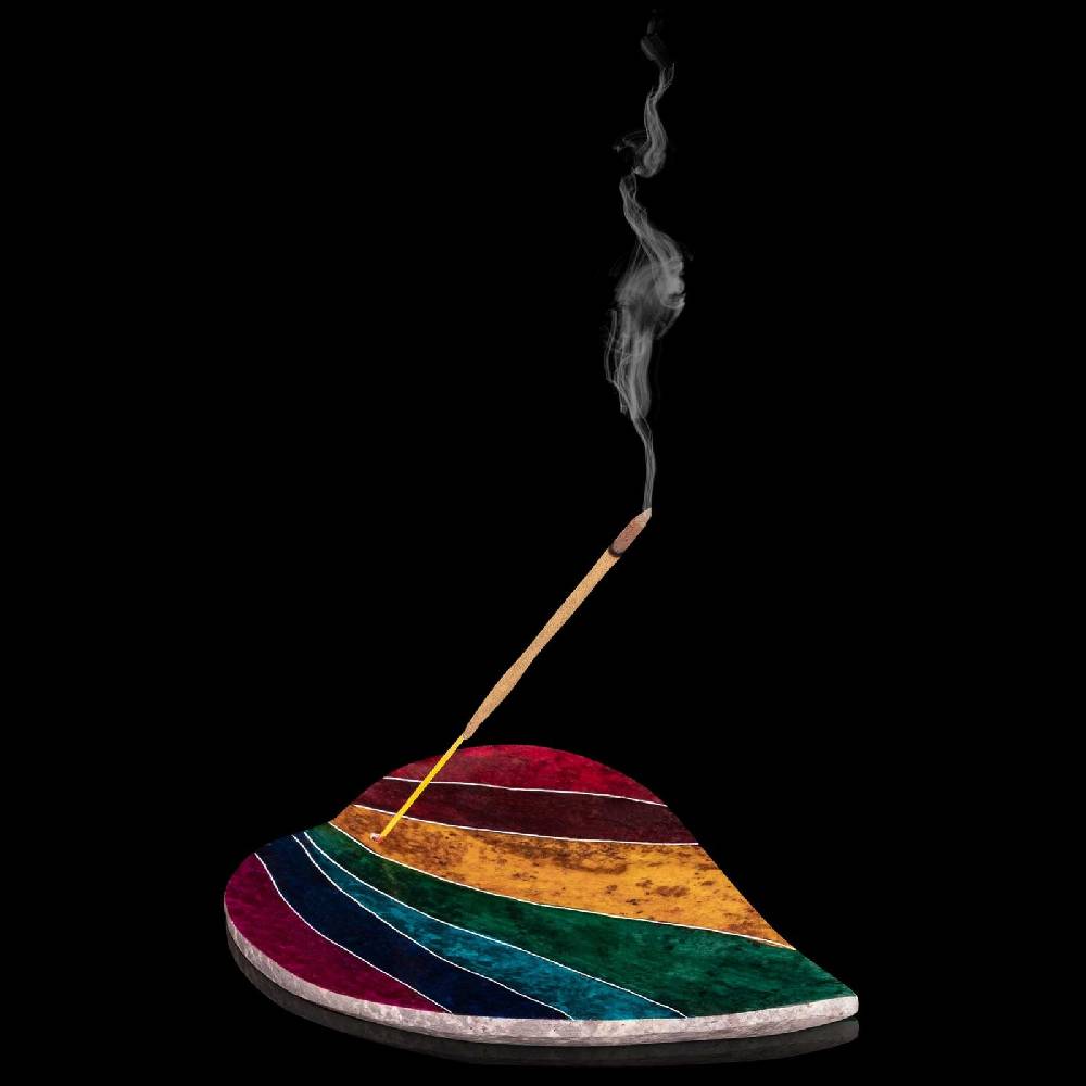 Kunst Und Magie Räucherstäbchenhalter Buntes Blatt Halter Für Räucherstäbchen Und Kegel Aus Speckstein 10cm