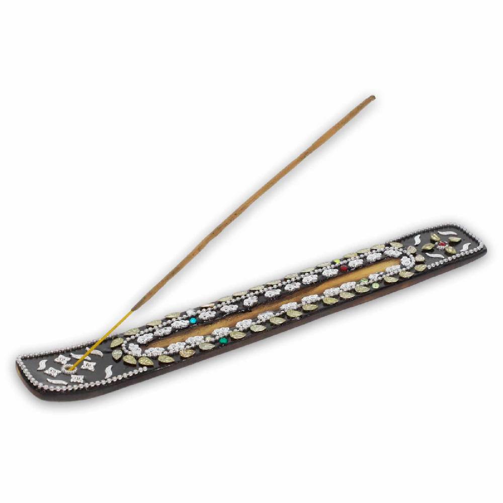 Kunst Und Magie Räucherstäbchenhalter Räucherschiffchen mit typisch Indischer Verzierung