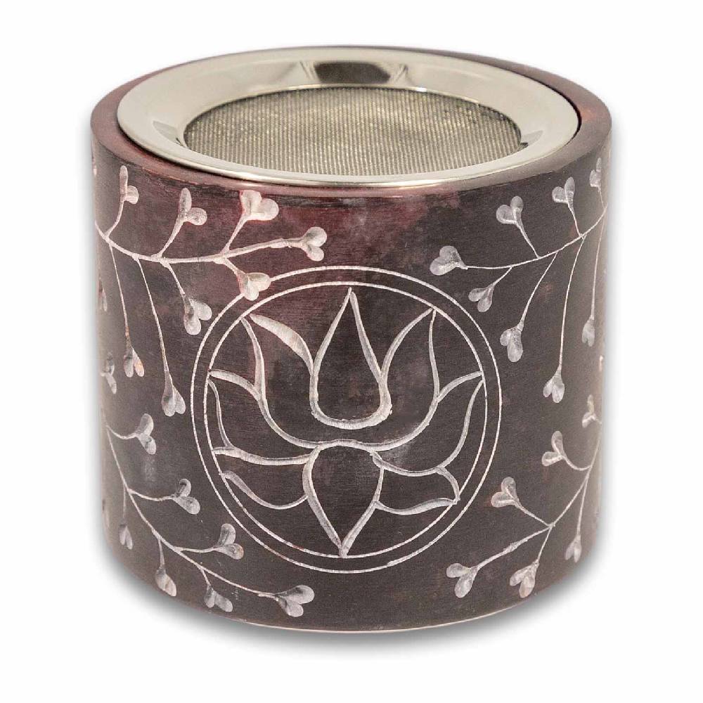 Kunst Und Magie Räucherstövchen mit Sieb Räucherschale Duftlampe Schale Räuchergefäß 10cm Schwarz