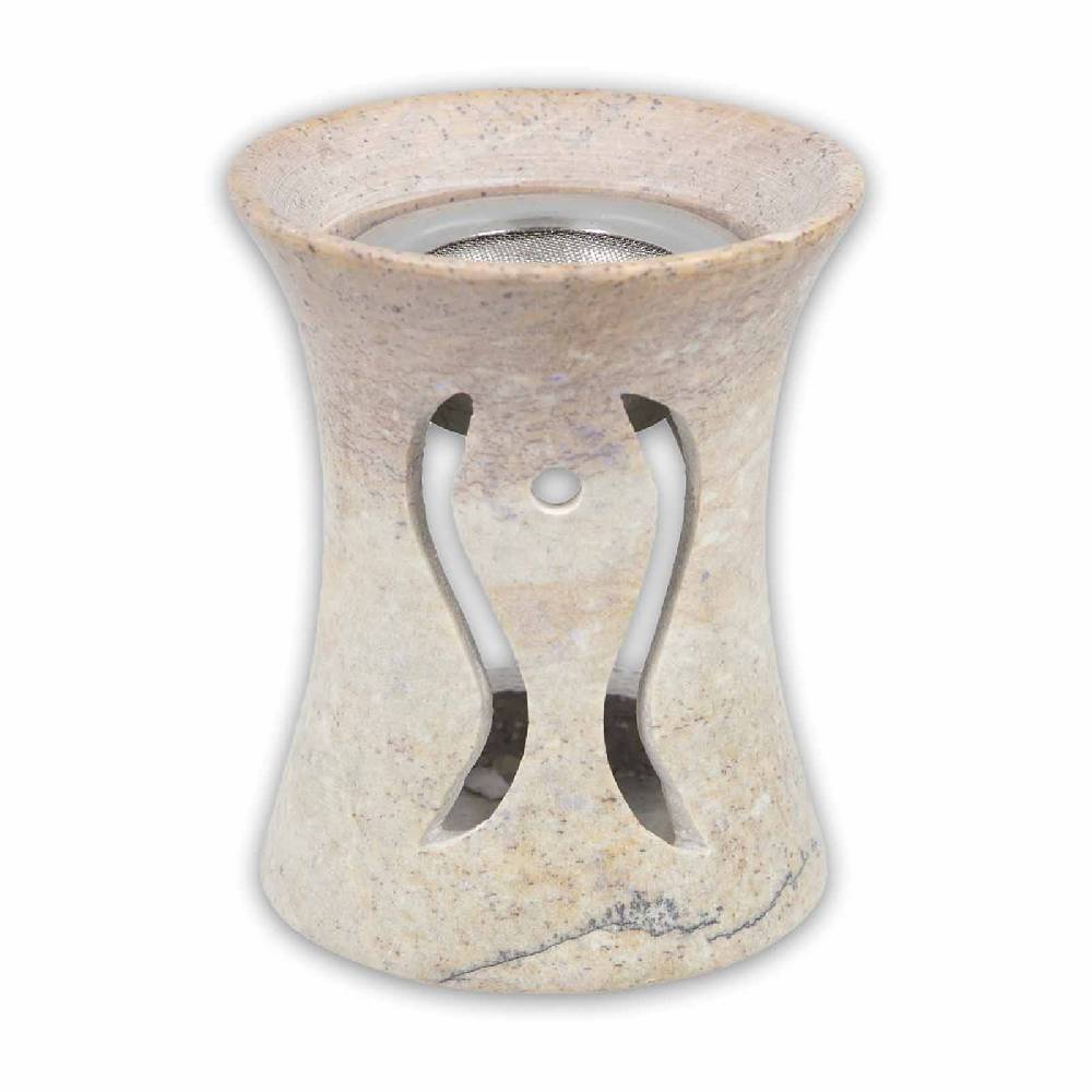 Kunst Und Magie Räucherstövchen Räuchergefäß Flammen Engel Räucherschale mit Sieb aus Speckstein 10cm