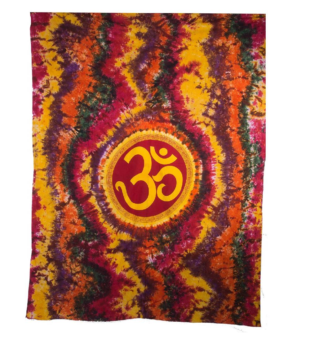 Kunst Und Magie Rießiges Buntes Dekotuch Wandbehang Indien OM Symbol ca. 210 x 260 cm von Kunst und Magie