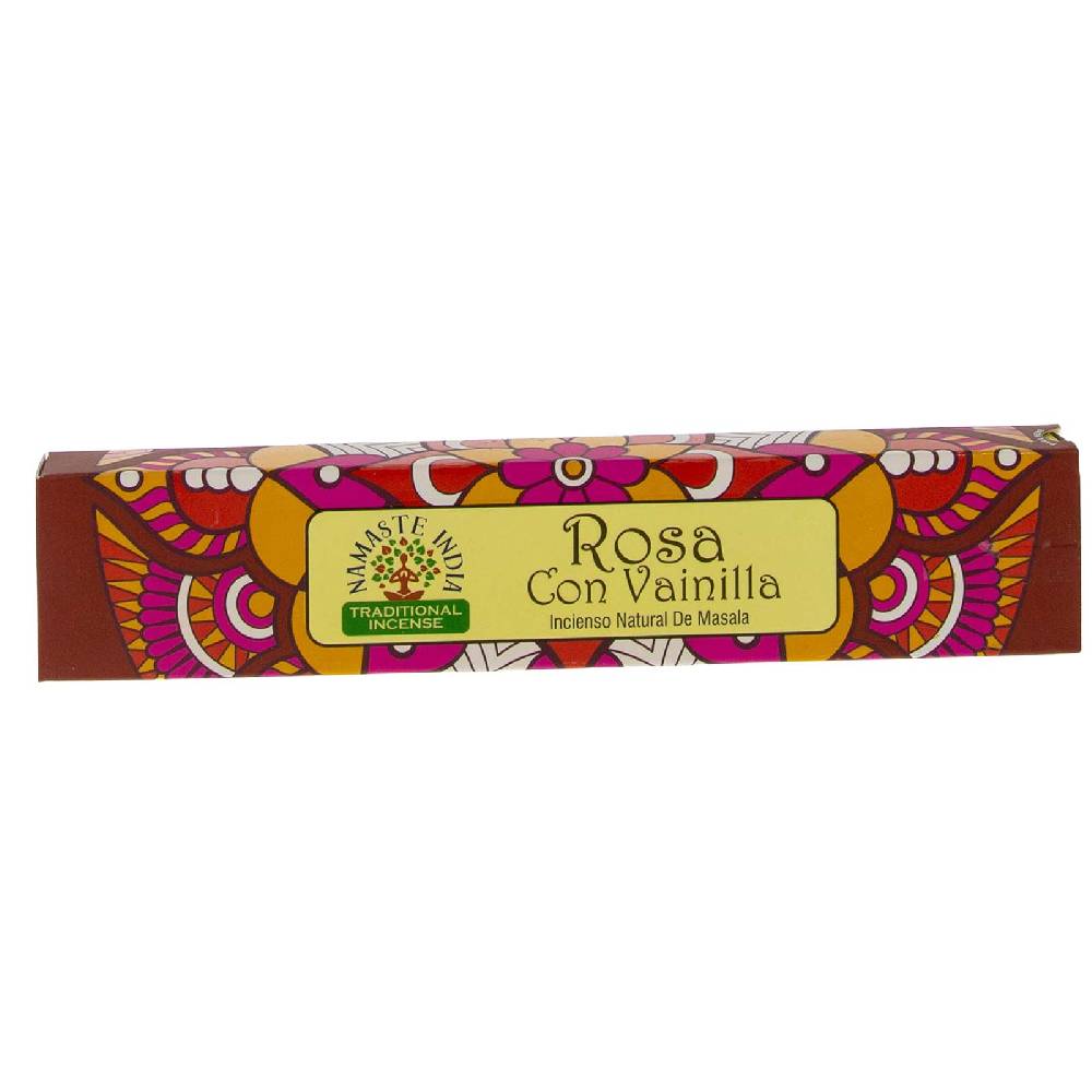 Kunst Und Magie Rose mit Vanille Räucherstäbchen Namaste India