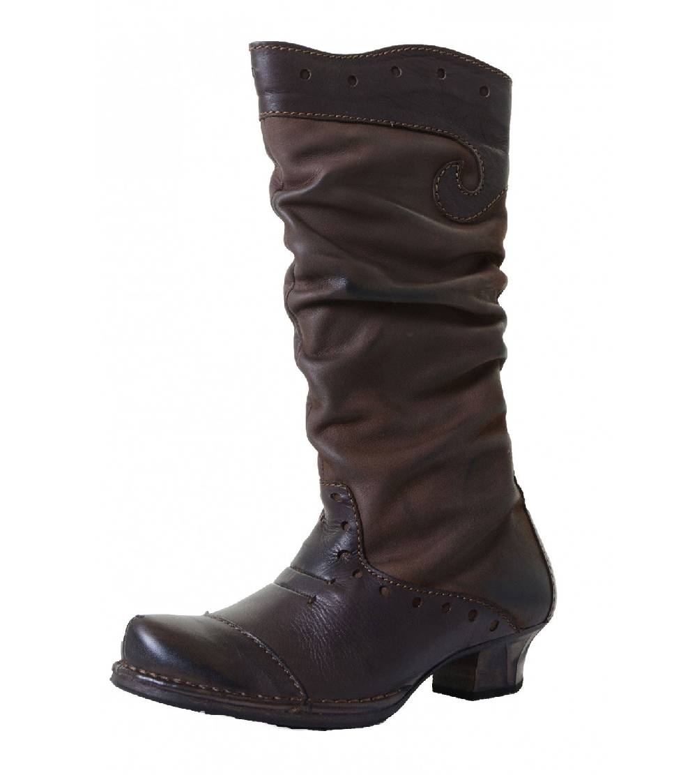 Kunst Und Magie Rovers 49005 Terra moro Brauner Damen Stiefel mit Ziernähten