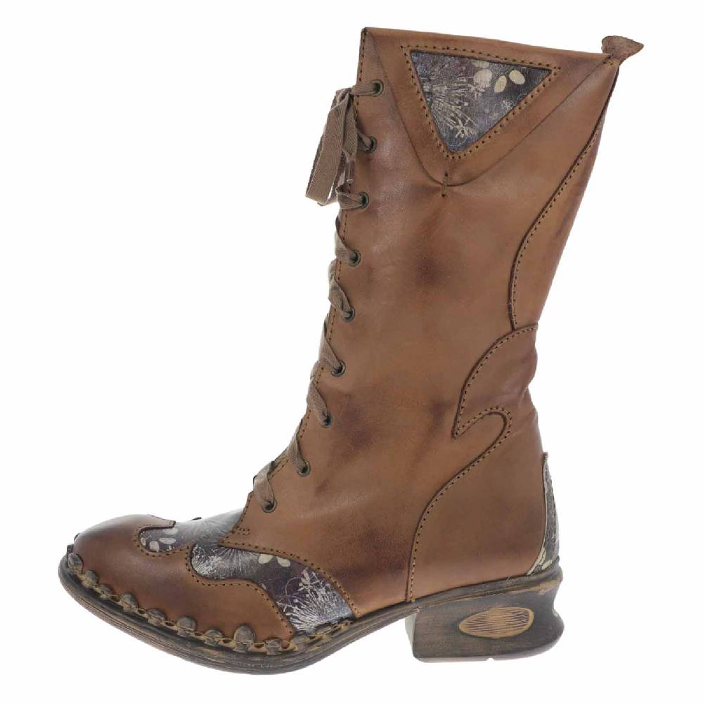 Kunst Und Magie Rovers Brauner Damen Stiefel Mit Ziernähten 42015 Crust Costa Brauner Damen Boho