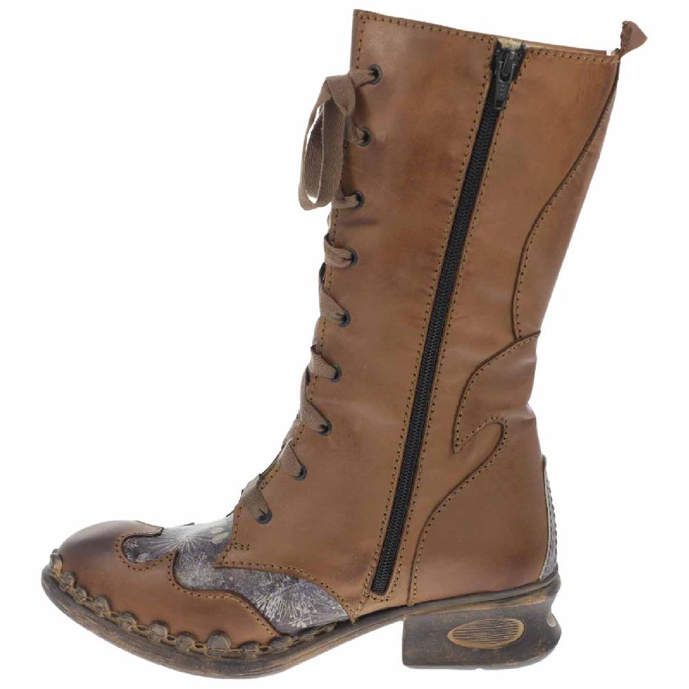 Kunst Und Magie Rovers Brauner Damen Stiefel Mit Ziernähten 42015 Crust Costa Brauner Damen Boho