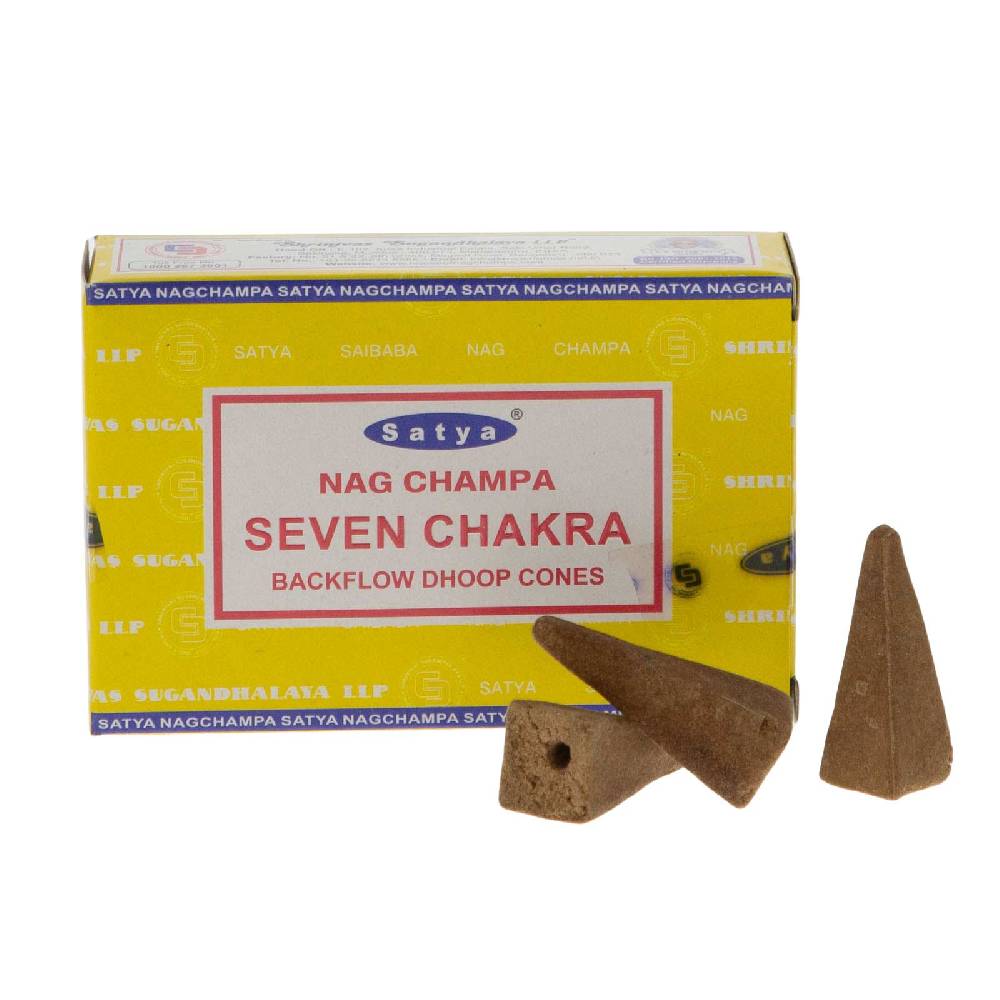 Kunst Und Magie Rückfluss Räucherkegel Satya Nag Champa SEVEN CHAKRA Cones Dhoop Duftkegel Backflow Cones