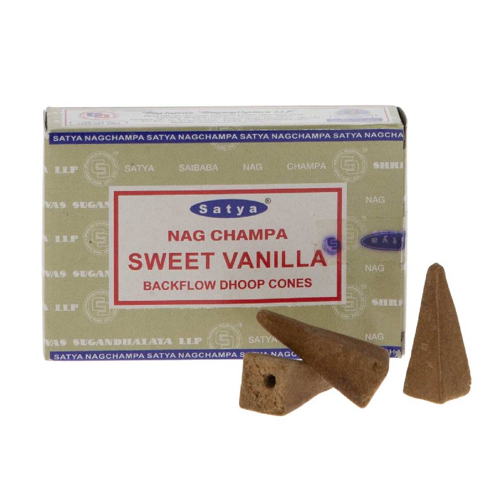 Kunst Und Magie Rückfluss Räucherkegel Satya Nag Champa SWEET VANILLA Cones Dhoop Duftkegel Backflow Cones