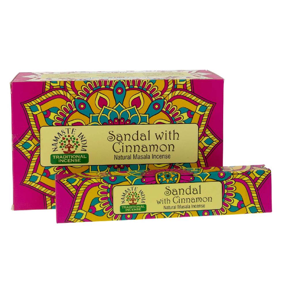 Kunst Und Magie Sandelholz mit Zimt Räucherstäbchen Namaste India Sandalo with Cinnamon 12er Großpackung