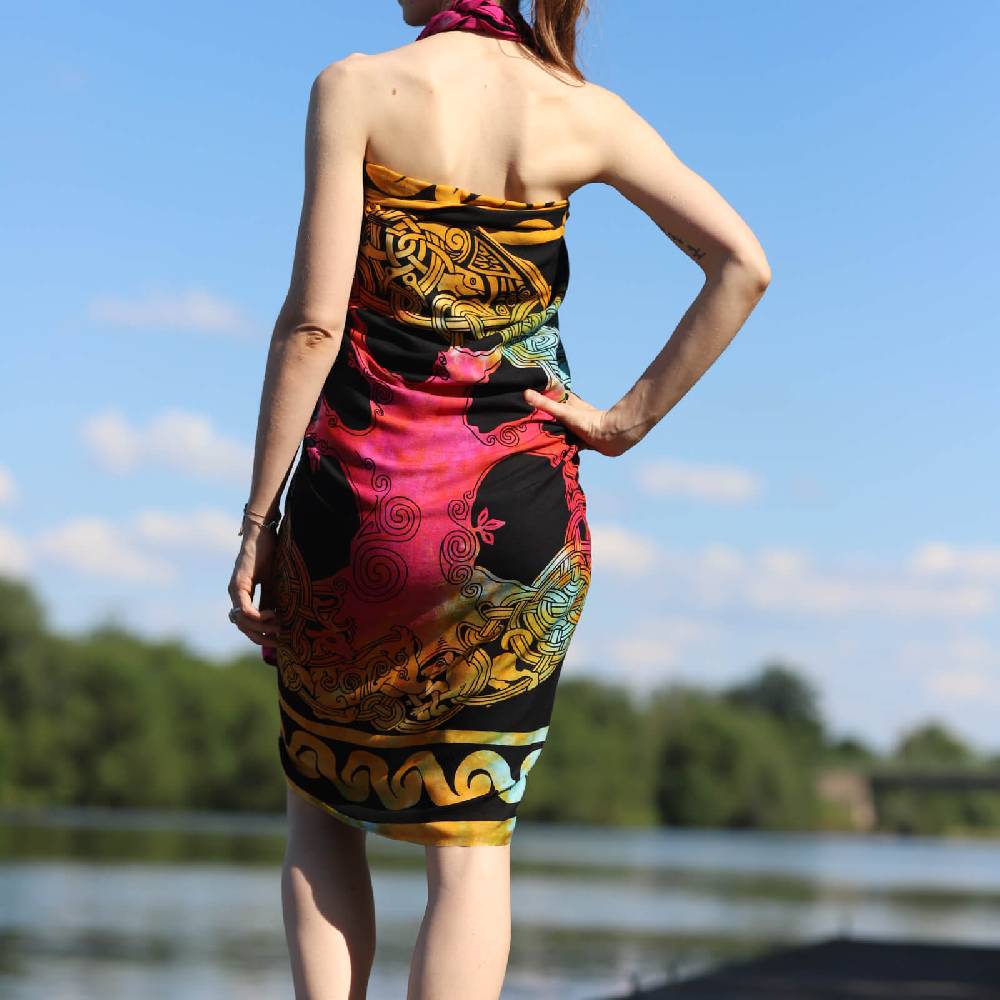 Kunst Und Magie Sarong Yogatuch Iggdrasil Weltenbaum Strandtuch Multifunktionstuch Dekotuch Tischdecke Wickelkleid