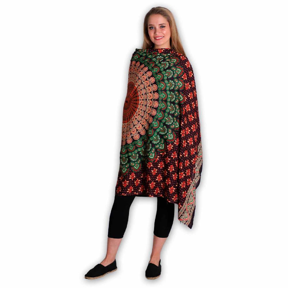 Kunst Und Magie Sarong Yogatuch Pfauen Mandala Strandtuch Multifunktionstuch Dekotuch Tischdecke Wickelkleid