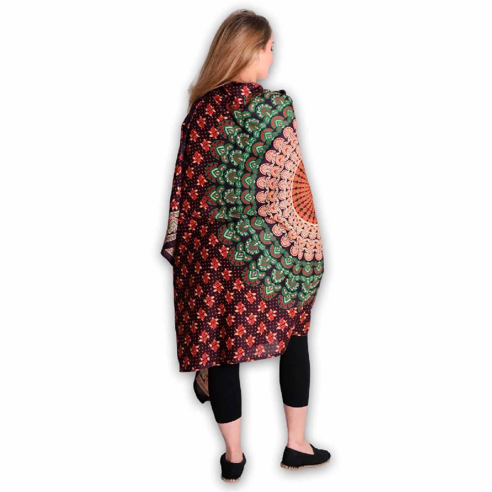 Kunst Und Magie Sarong Yogatuch Pfauen Mandala Strandtuch Multifunktionstuch Dekotuch Tischdecke Wickelkleid