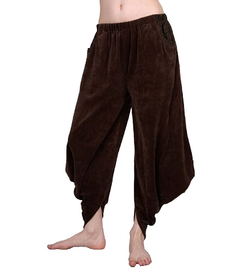 Kunst Und Magie Sarouel Haremshose Pluderhose aus Samt ALADINHOSE braun Kunst Und Magie Sarouel Haremshose Pluderhose aus Samt ALADINHOSE braun