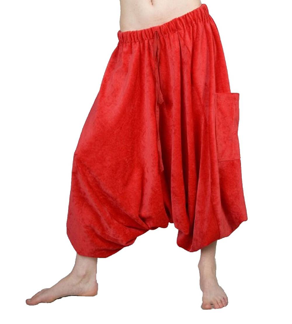 Kunst Und Magie Sarouel Haremshose Pluderhose aus Samt ALADINHOSE rot Kunst Und Magie Sarouel Haremshose Pluderhose aus Samt ALADINHOSE rot