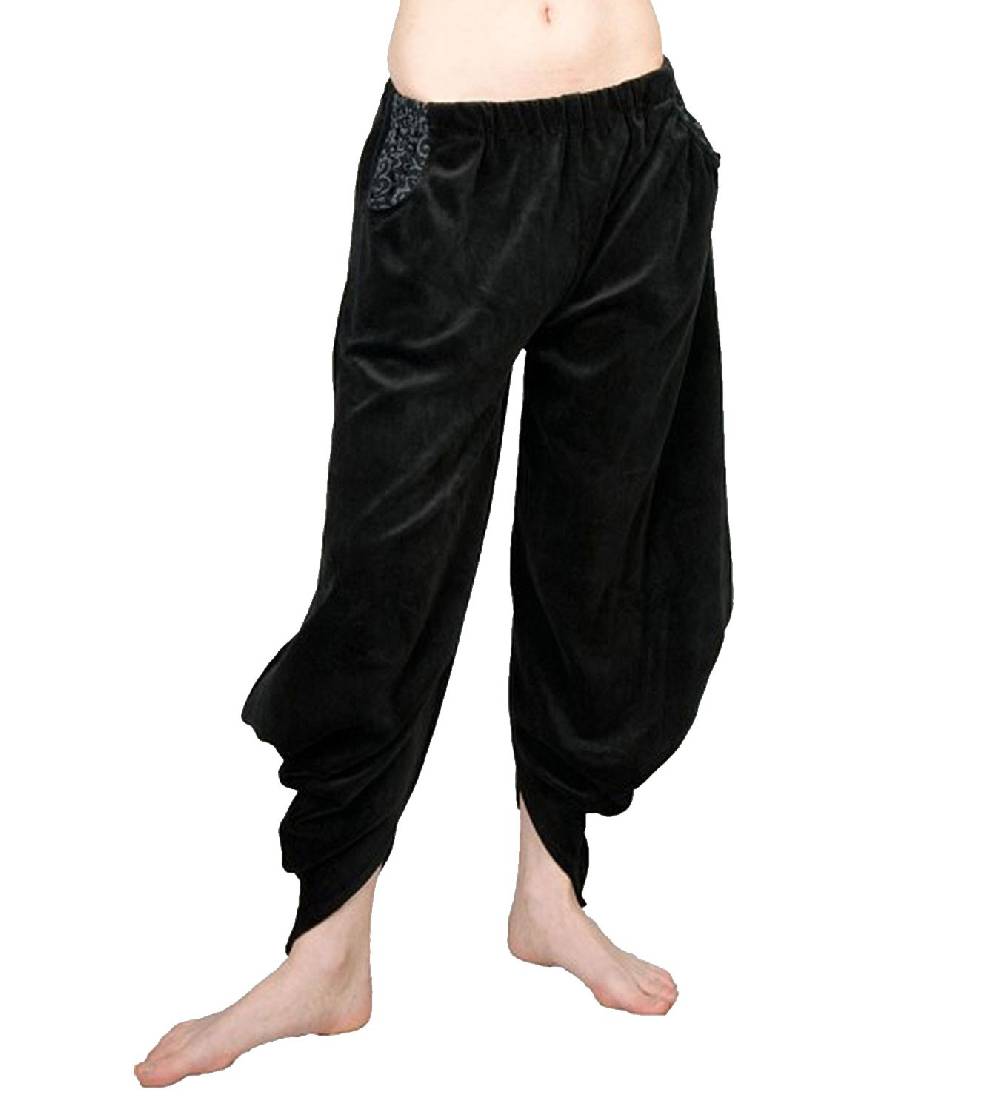 Kunst Und Magie Sarouel Haremshose Pluderhose aus Samt ALADINHOSE schwarz