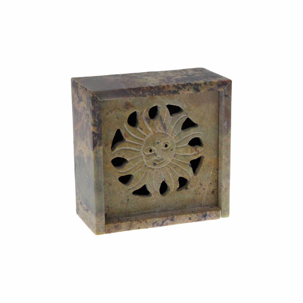 Kunst Und Magie Schatulle Dose Aufbewahrungsbox für Räucherkegel Räucherstäbchenhalter Speckstein Box