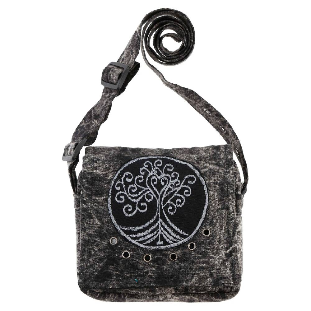 Kunst Und Magie Schultertasche Hippie Umhängetasche Handtasche Goa Tasche mit Schulterriemen Damen Herren Lebensbaum