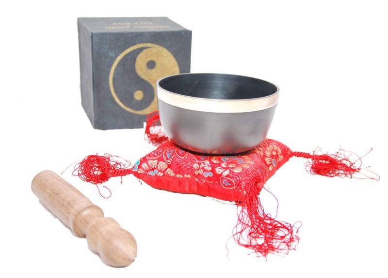 Kunst Und Magie Schwarze Klangschale Komplettset in Geschenkbox