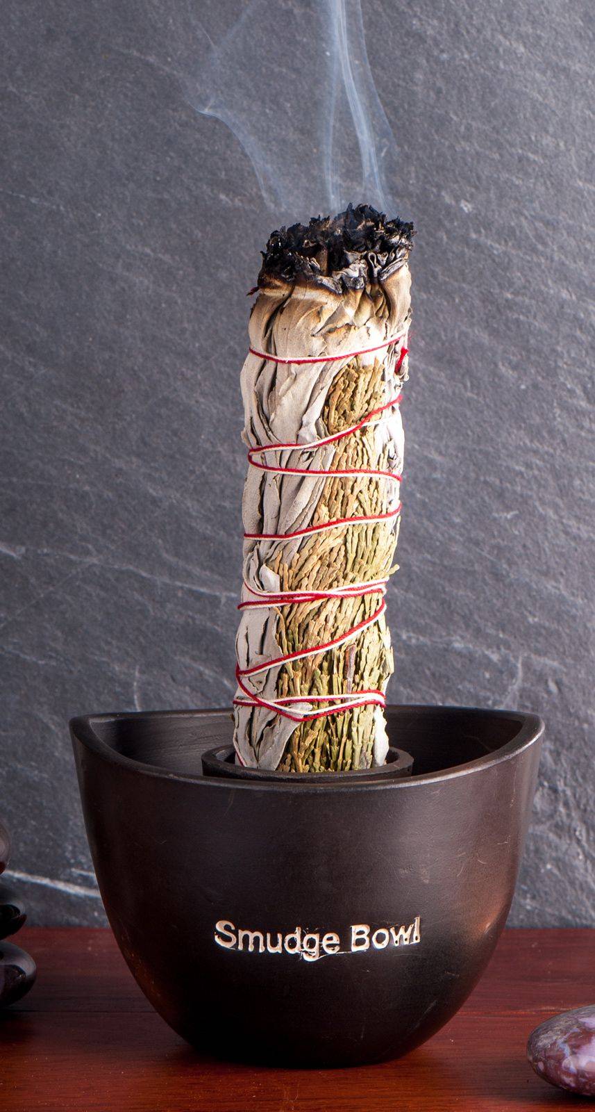 Kunst Und Magie Smudge Bowl, schwarz Räucherschale für Kräuterbündel