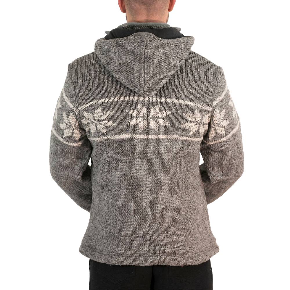 Kunst Und Magie Snowboard Strickjacke Nordisch Wolljacke Mit Fleecefutter Und Abnehmbarer Kapuze