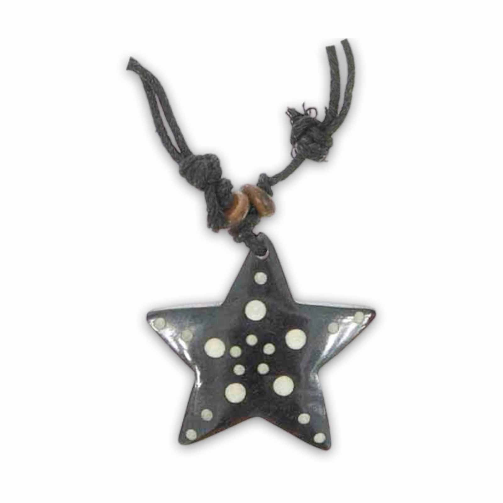 Kunst Und Magie Stern Amulett Anhänger Talisman Handgeschnitzt mit Textilband