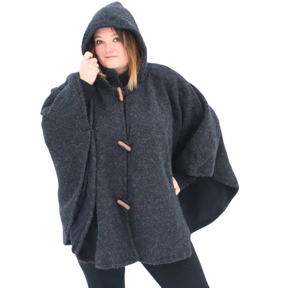 Kunst Und Magie Strick Poncho Mit Kapuze Umhang Cape Strickjacke Wolle Jacke Mit Kapuze Winter Mantel