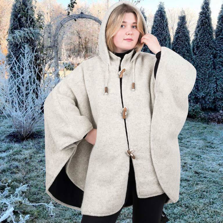 Kunst Und Magie Strick Poncho Mit Kapuze Umhang Cape Strickjacke Wolle Jacke Mit Kapuze Winter Mantel