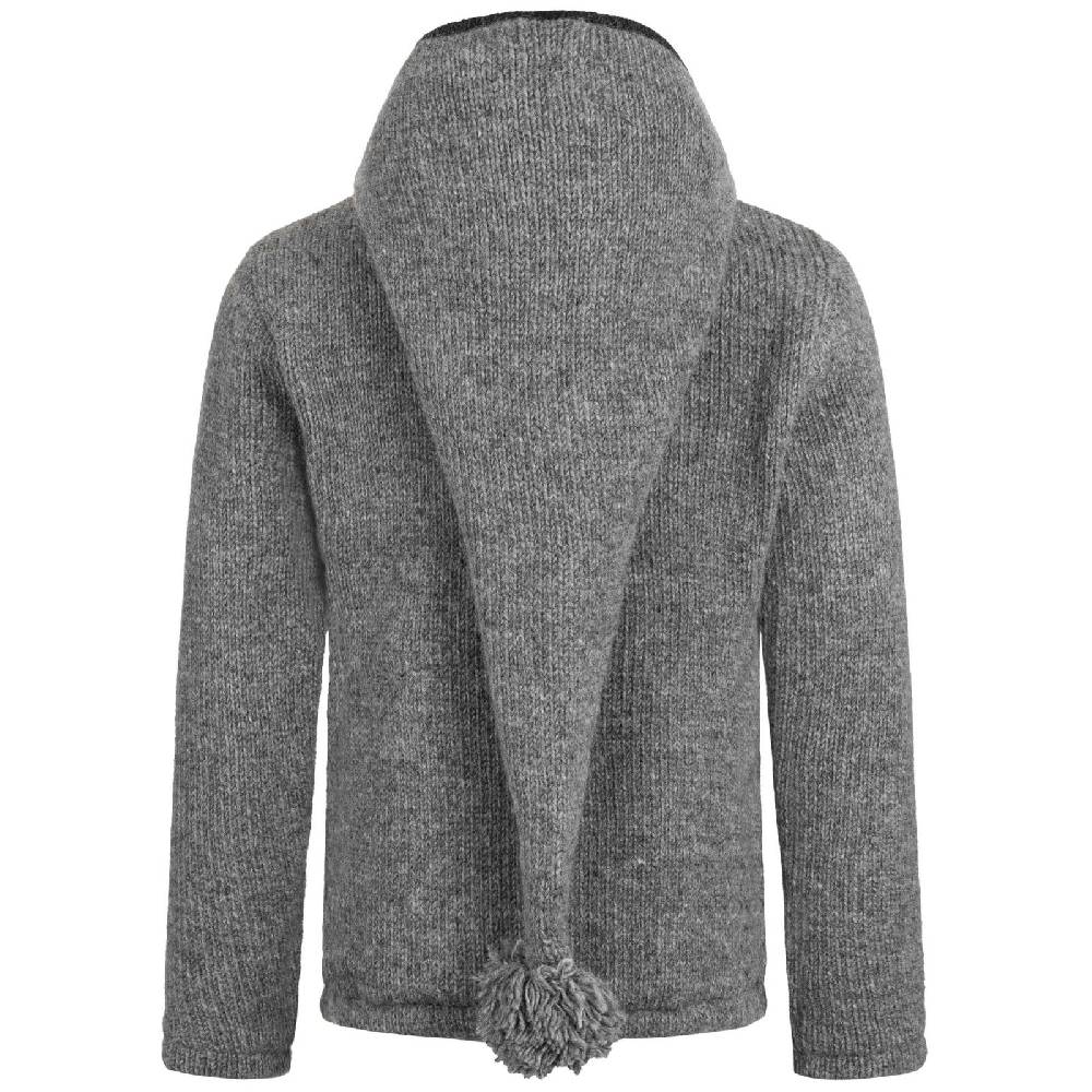 Kunst Und Magie Strickjacke Goa Wolle Jacke Fleecefutter Zipfelkapuze Unisex Fair