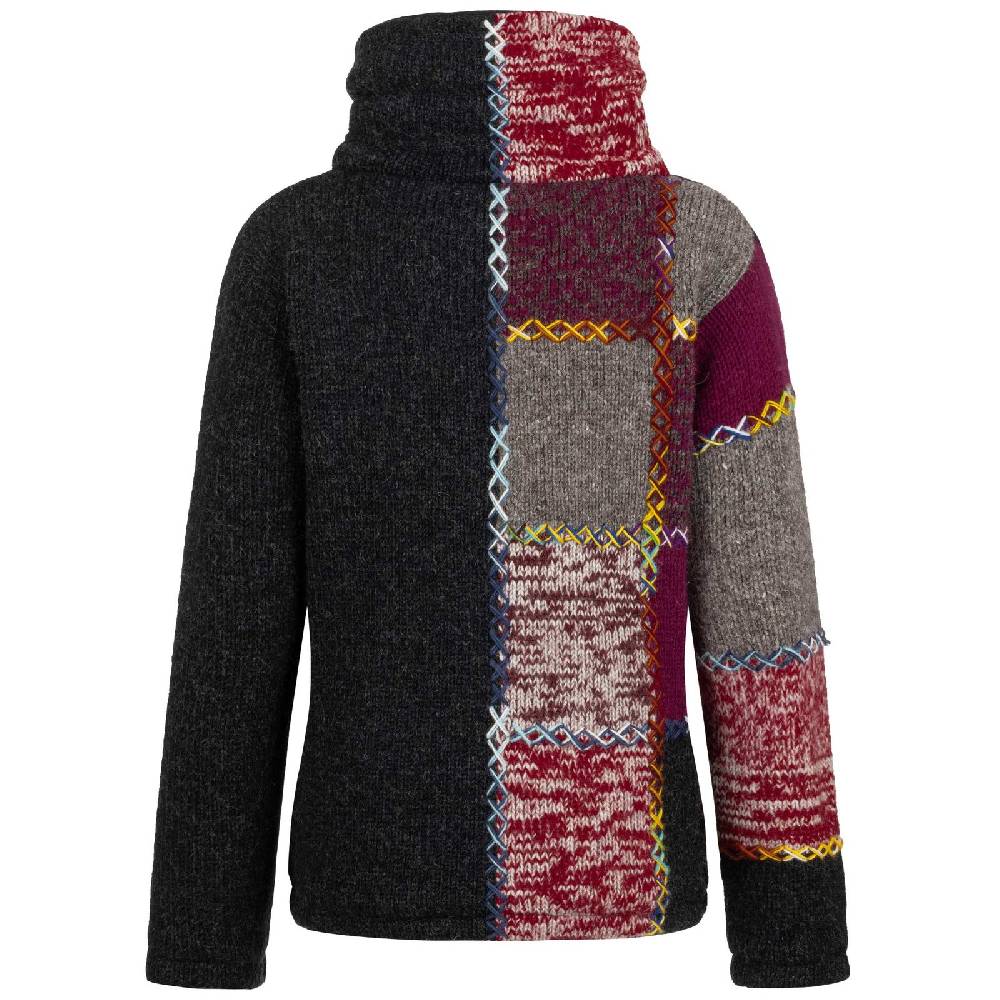 Kunst Und Magie Strickjacke Schurwolle Klassich Nordisch Wolle Jacke Thermo-Hoch Kragen Futter Unisex