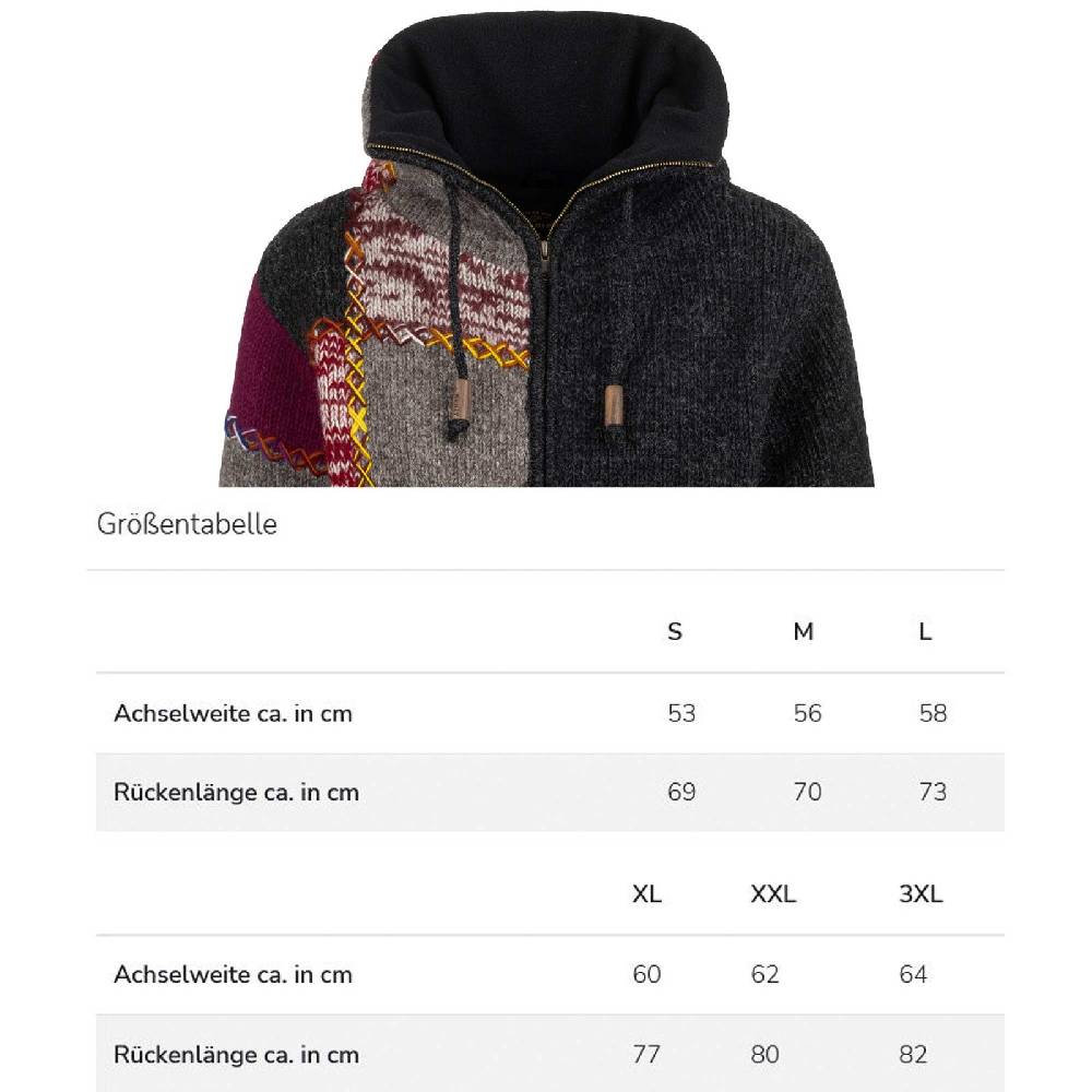 Kunst Und Magie Strickjacke Schurwolle Klassich Nordisch Wolle Jacke Thermo-Hoch Kragen Futter Unisex