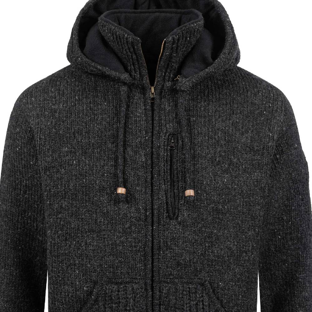 Kunst Und Magie Strickjacke Schurwolle Klassich Nordisch Wolle Jacke Mit Kapuze Kragen Futter Unisex