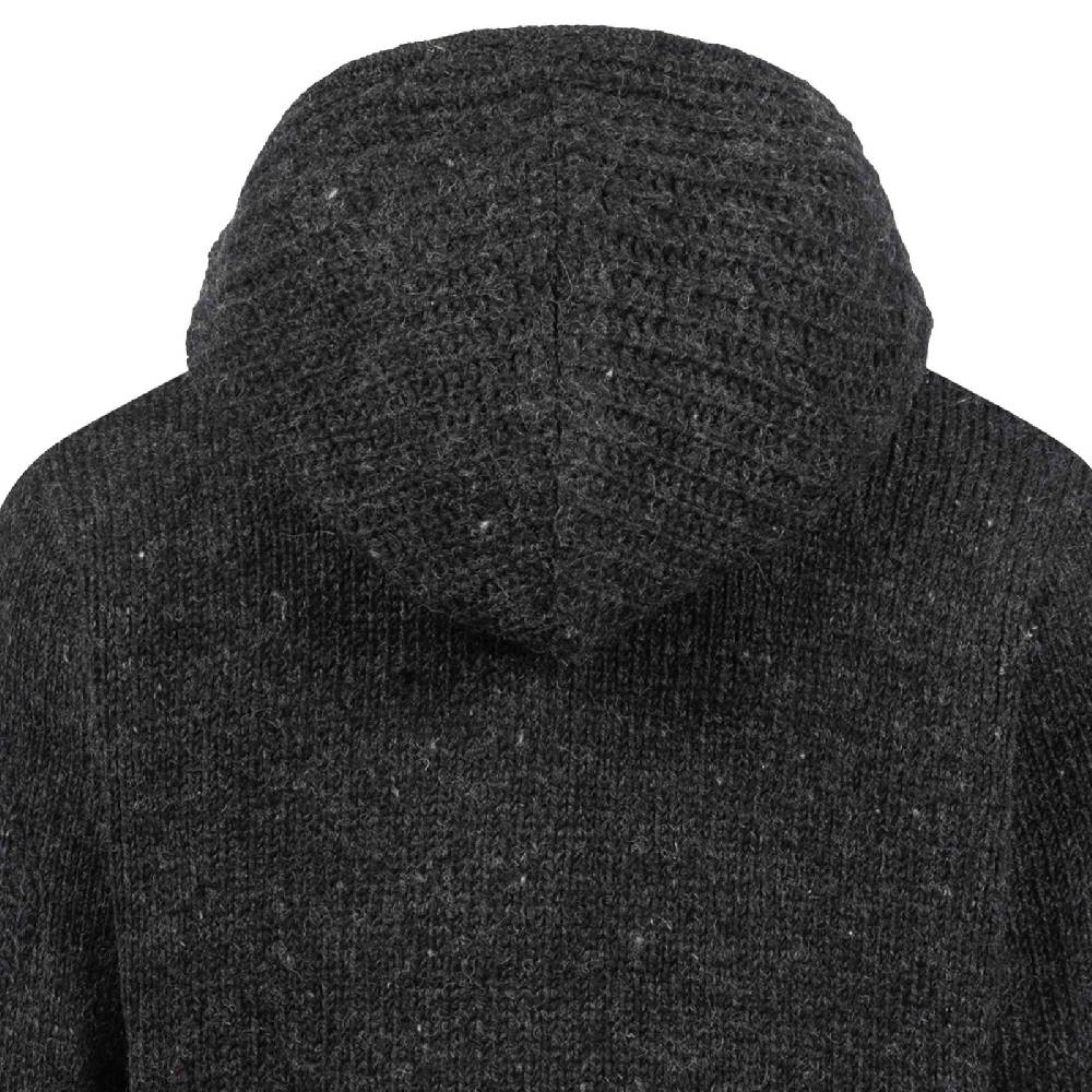 Kunst Und Magie Strickjacke Schurwolle Klassich Nordisch Wolle Jacke Mit Kapuze Kragen Futter Unisex