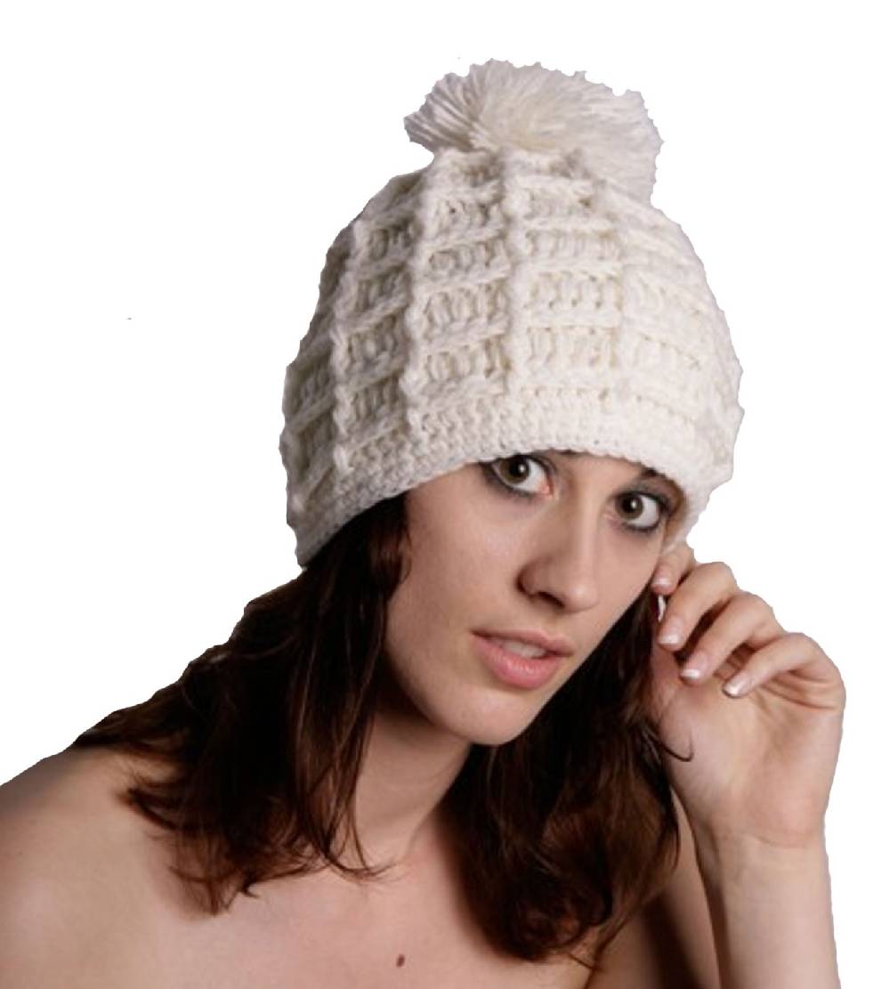 Kunst Und Magie Strickmütze Aus Wolle Mit Fleecefutter In Weiß