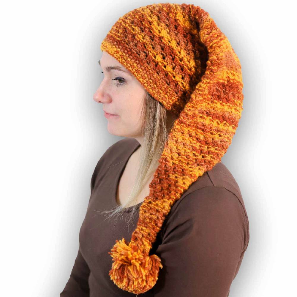 Kunst Und Magie Strickmütze Lange Zipfelmütze Bommelmütze Mütze Aus Wolle Wollmütze Bunt