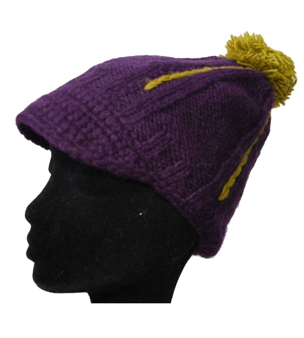 Kunst Und Magie Strickmütze Mütze aus Wolle mit Schirm - Fleecefutter Cap