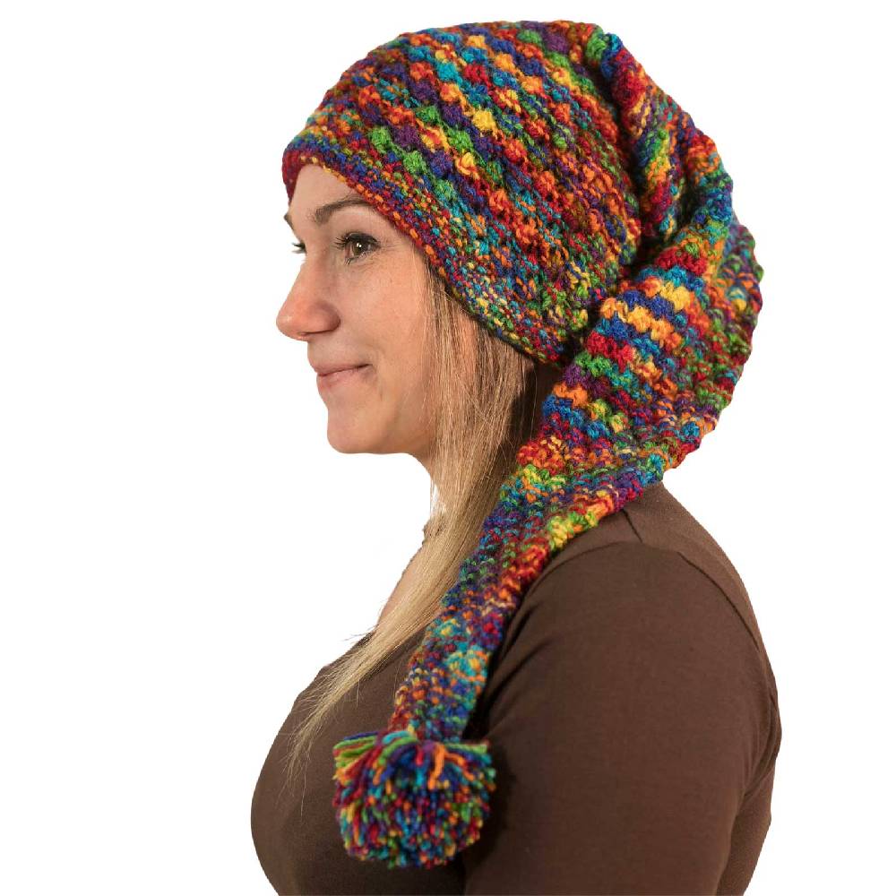 Kunst Und Magie Strickmütze Zipfelmütze Bommelmütze Mütze Aus Wolle Wollmütze Lange Zipfelmütze Rainbow