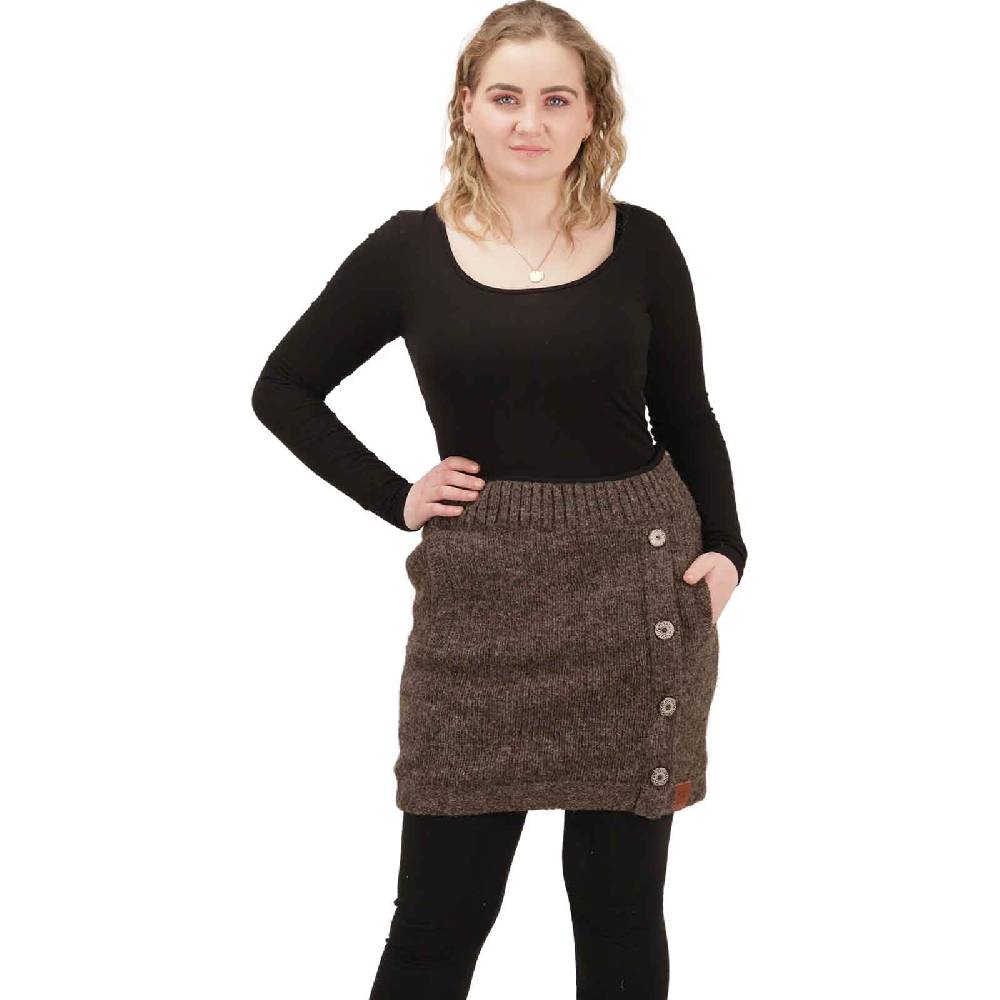 Kunst Und Magie Strickrock Kurzer Rock Mit Klassischem Muster Wolle Gefüttert Boho