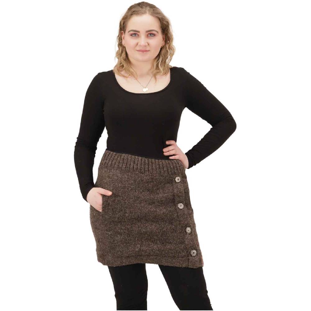 Kunst Und Magie Strickrock Kurzer Rock Mit Klassischem Muster Wolle Gefüttert Boho