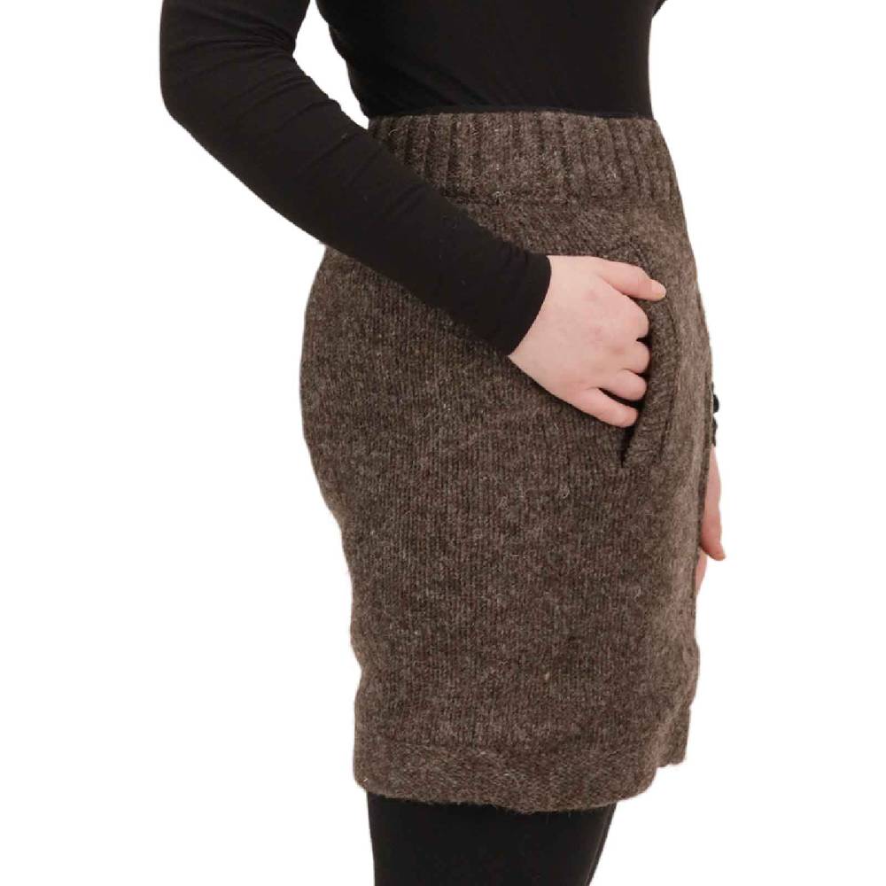 Kunst Und Magie Strickrock Kurzer Rock Mit Klassischem Muster Wolle Gefüttert Boho