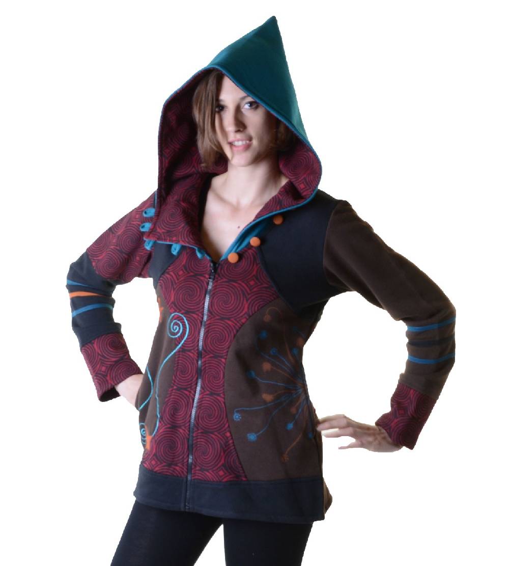 Kunst Und Magie Sweatjacke Mit Zipfelkapuze Goa Elfe Psy Hippie Fraggle