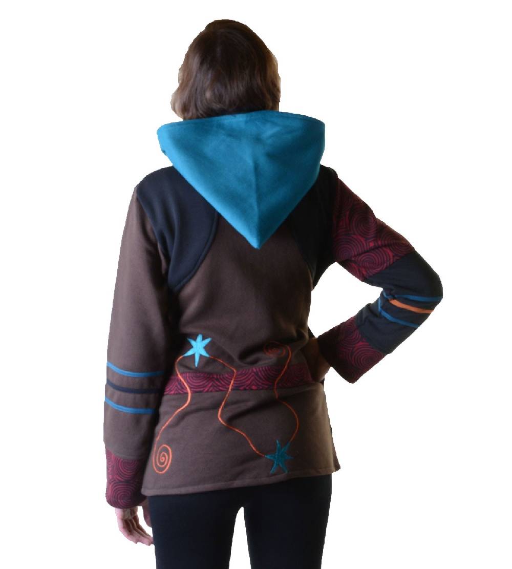 Kunst Und Magie Sweatjacke Mit Zipfelkapuze Goa Elfe Psy Hippie Fraggle