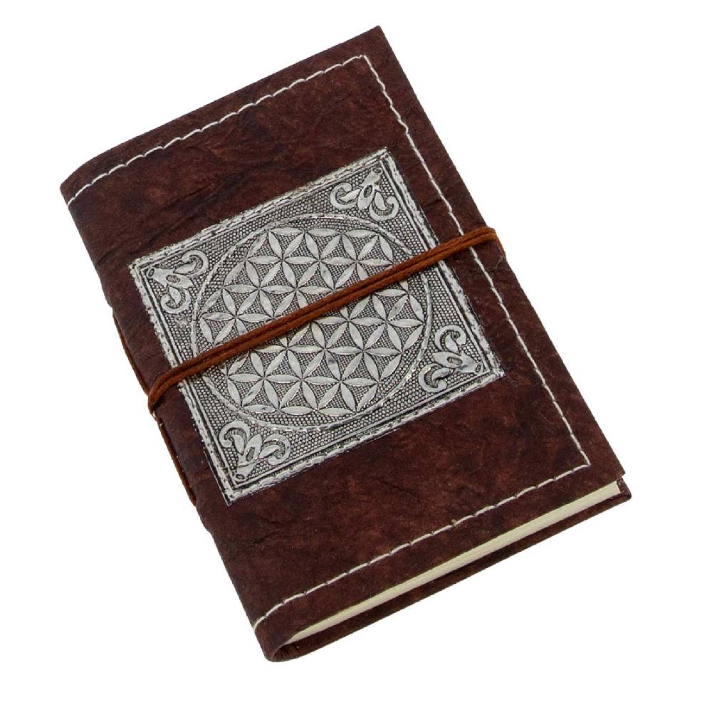 Kunst Und Magie Tagebuch Poesiealbum handgefertigt - Geprägtes Notizbuch Blume des Lebens Flower of Life 17x12cm