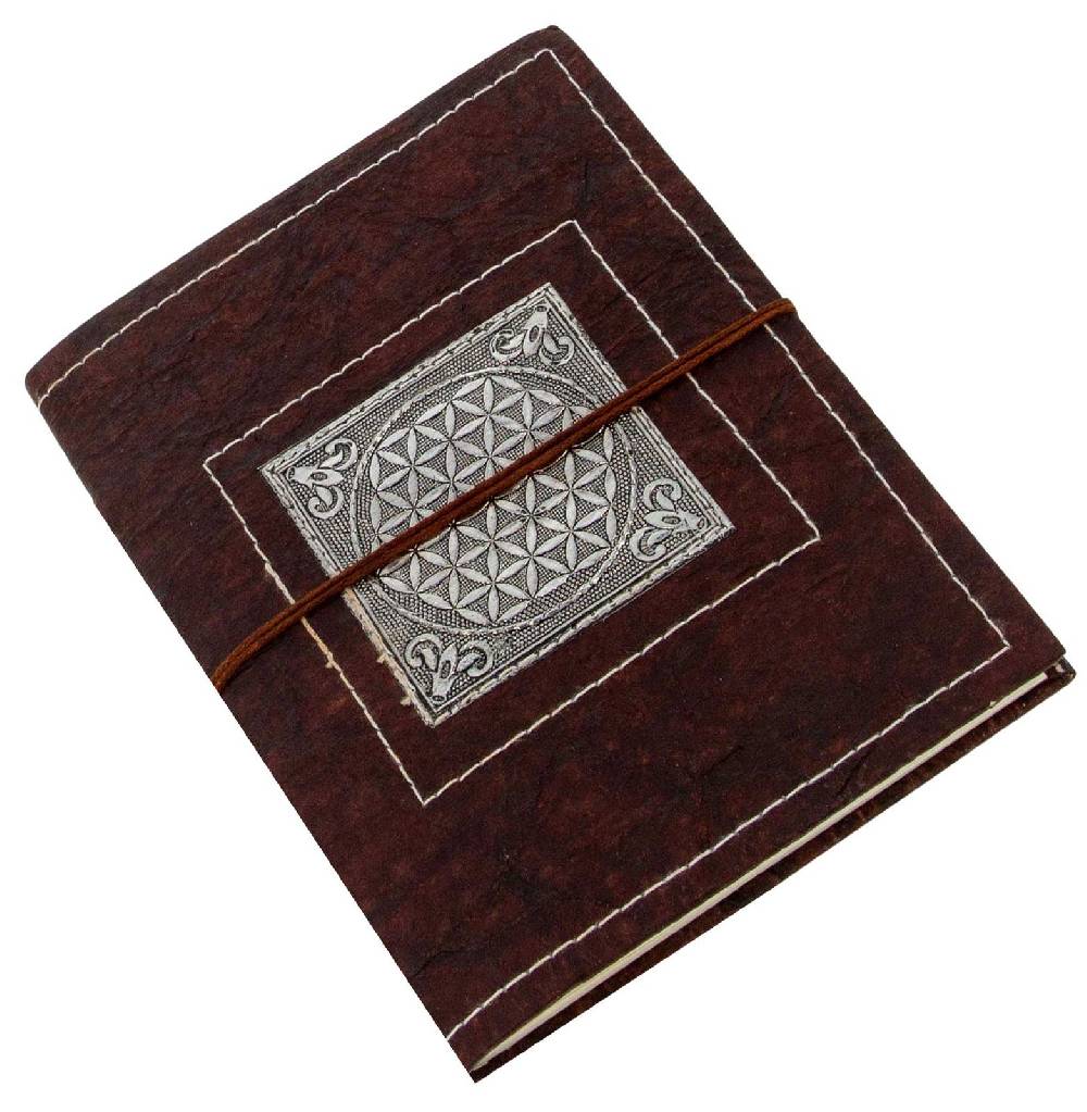 Kunst Und Magie Tagebuch Poesiealbum Handgefertigt - Geprägtes Notizbuch Blume Des Lebens Flower Of Life 25x18cm XL