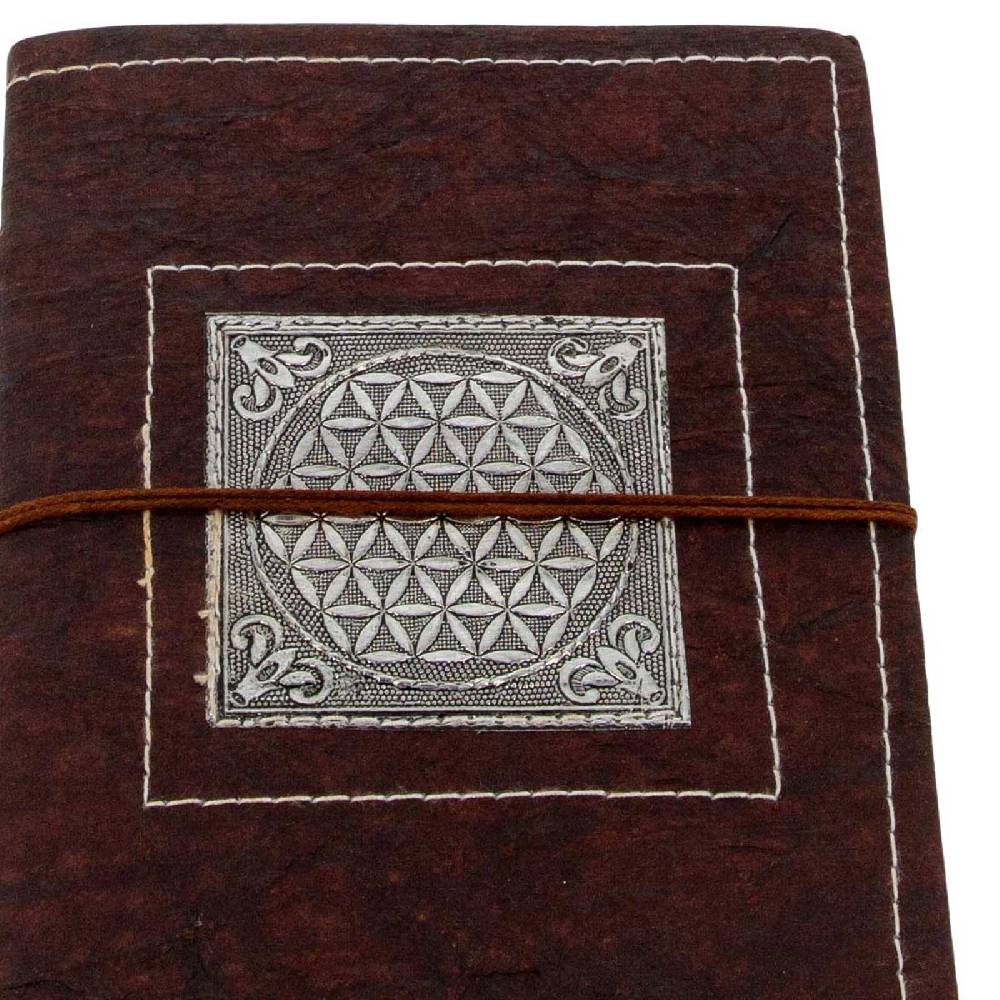 Kunst Und Magie Tagebuch Poesiealbum Handgefertigt - Geprägtes Notizbuch Blume Des Lebens Flower Of Life 25x18cm XL
